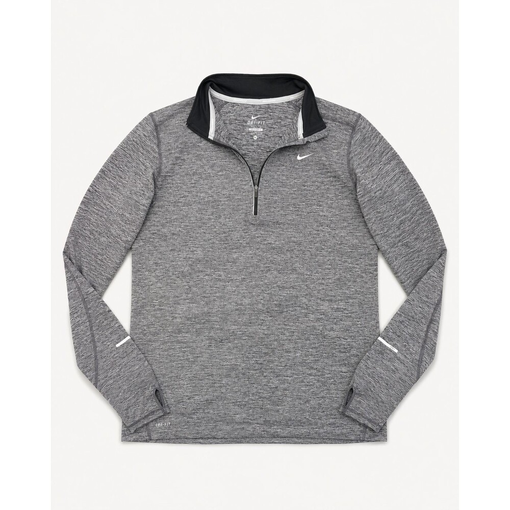 Nike Running Dri-FIT Quarter Zip Pullover XL Gray Heather Long Sleeve Thumbholes